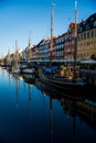 Nyhavn pier with color buildings and boats reflected in water, Copenhagen, Denmark ÃâÃÂ  Royalty Free Stock Photo